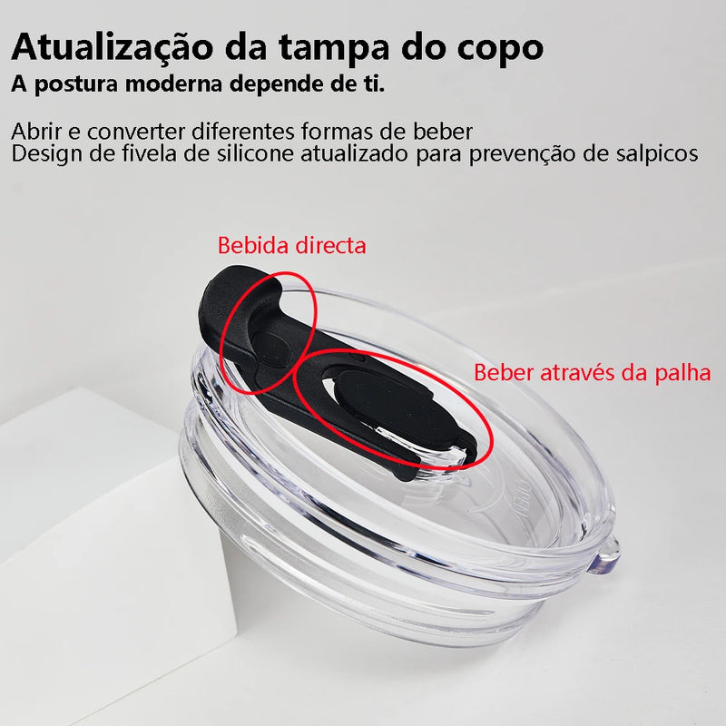 Copo Térmico ROMANTIC CROWN 40OZ – Aço Inoxidável 304, Isolamento a Vácuo e Canudo
